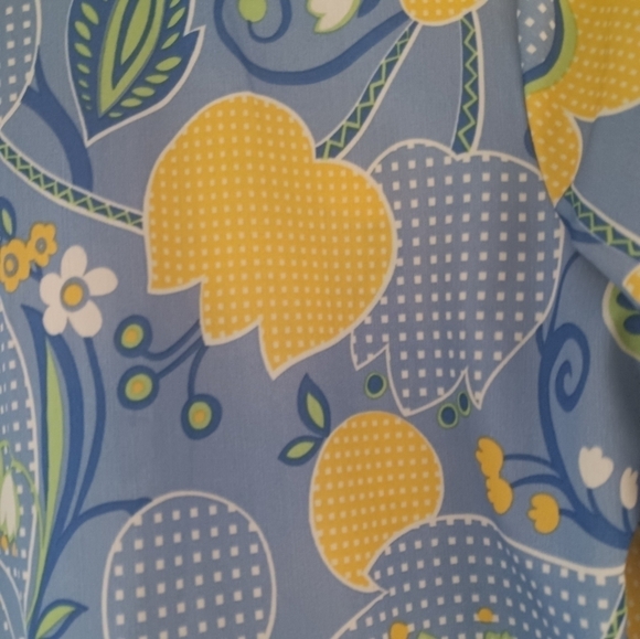 Women's Vintage Blouse Daisies Tulips Daisy 60s 70s Size Small Hippie Seventies - Picture 7 of 11